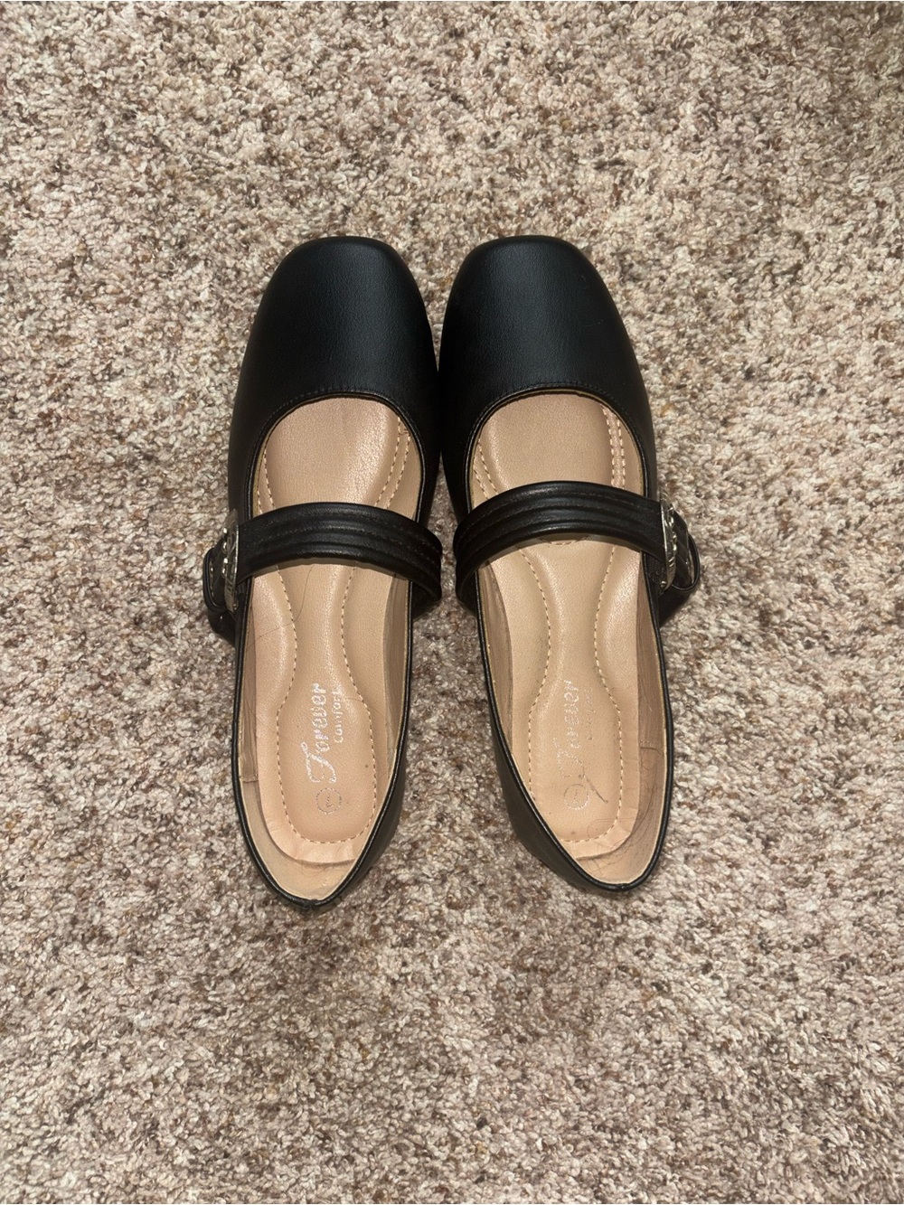 Classic Black Mary Jane Flats with Buckle Strap